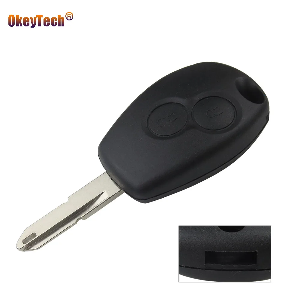 

OkeyTech Remote Key Blade Shell Replacement Case 2 Button for Renault NE73 Duster Logan Fluence Clio Kangoo Sandero Cover Fob