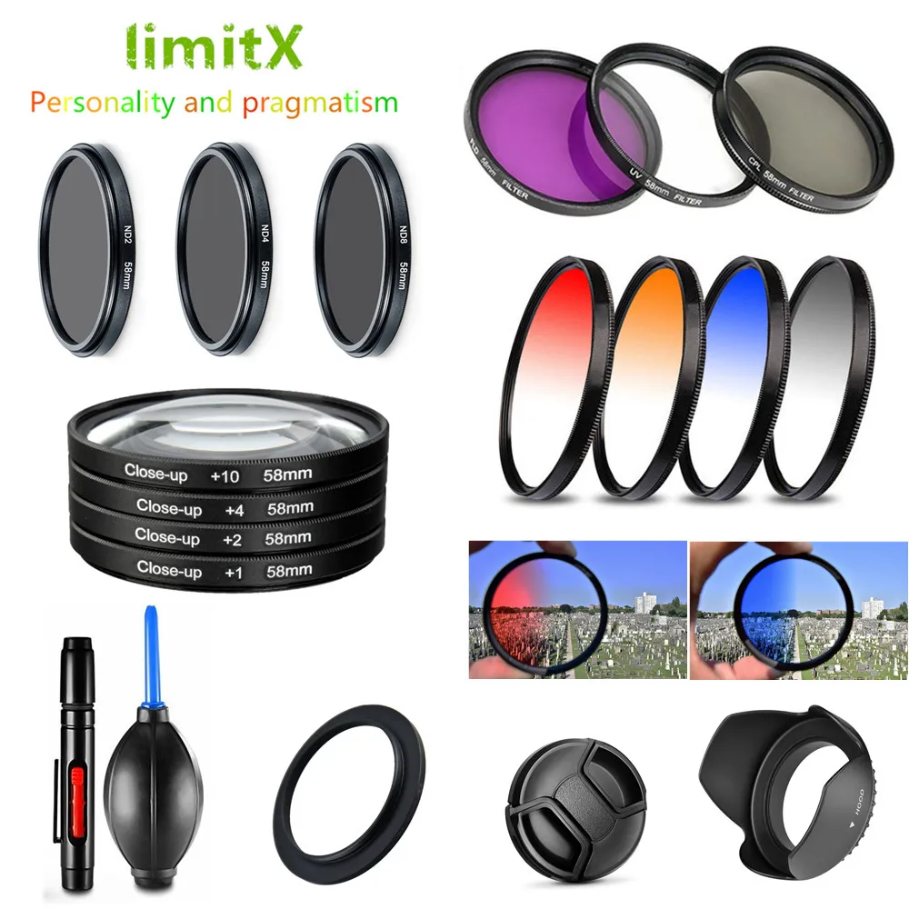 

UV CPL ND FLD Graduated Close Up Star Filter & Lens Hood Cap Pen for Nikon CoolPix B700 P610 P600 P530 P520 P510 Digital Camera