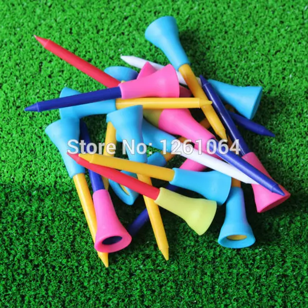 

1000 Pcs/bag Multi Color Plastic Golf Tees 3 2/7'' 83mm Durable Rubber Cushion Top Golf Tee