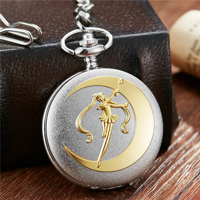 Cardcaptor Sakura цепочки для карманных часов аниме золотой тон крыло со звездой кварцевые карманные часы стимпанк кулон ожерелье для женщин и мужчин подарок