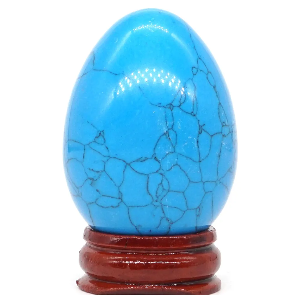 35*49 мм голубой бирюзовый камень яйцо натуральный драгоценный камень кристалл минеральный лечебный шар аксессуары для дома Kegel массаж Yoni яйцо
