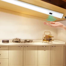 Luz Led inteligente con Sensor de movimiento para cocina, lámpara de noche de barrido manual para dormitorio y armario, 30/40/50cm, 12V