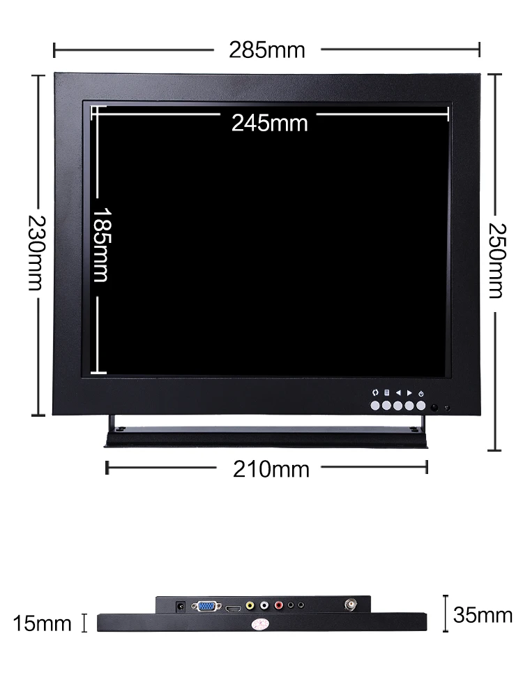 12 дюймов 1024X768 hd-монитор камеры видеонаблюдения с металлической оболочкой и HDMI VGA AV BNC разъем для ПК Мультимедийный монитор микроскоп с экраном и т. д