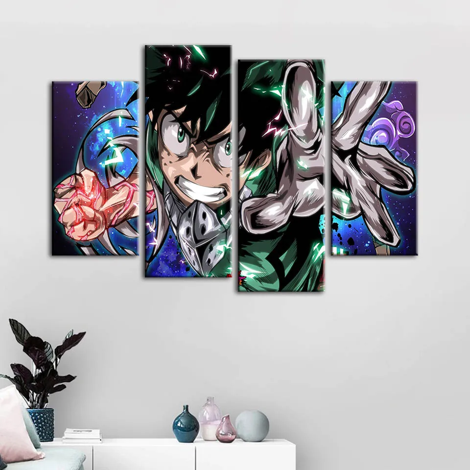 Wall Artwork Modular Paintings My Hero Academia Pictures Japan Anime Hd Prints Poster Canvas Living Room Home Decoration Framed