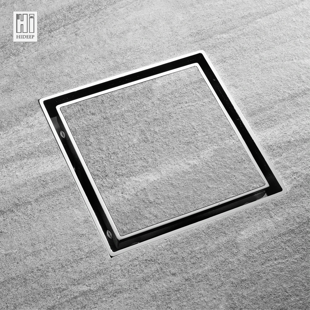 HIDEEP Gravity Flushing Floor Drains Brass Chrome Plated Modern Fashion