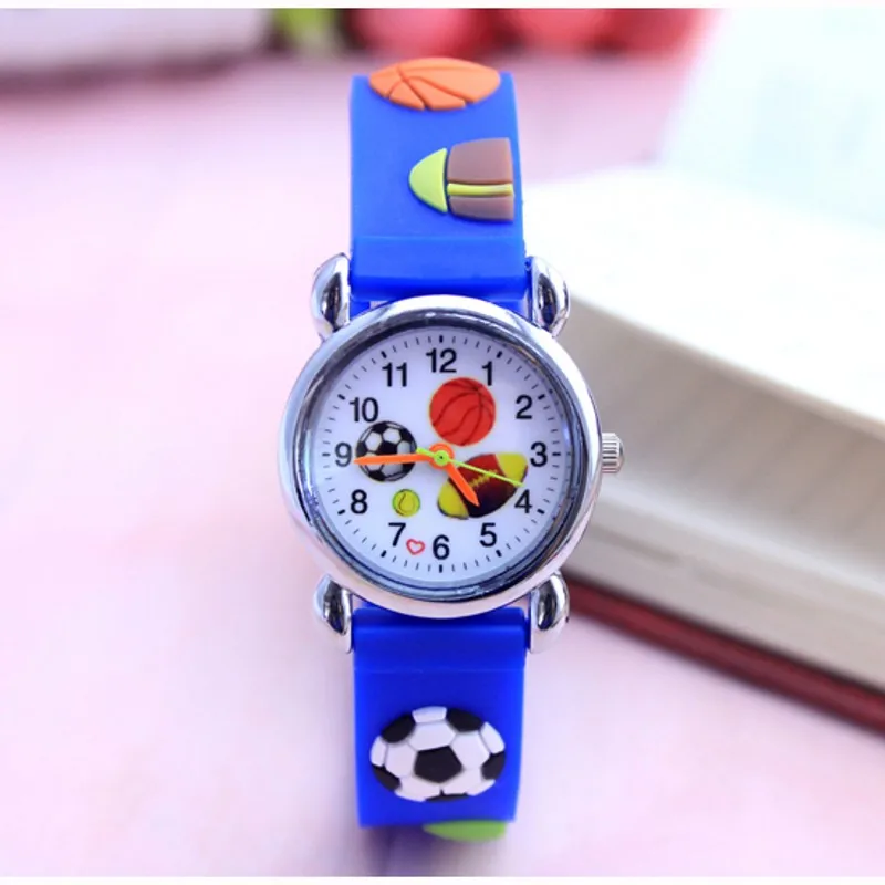 

2018 New Silicone 3D Children Kids Wrist Watches for Boys Girls Football Hand Watch Sports Quartz Wristwatches Relojes
