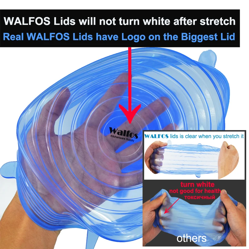 WALFOS Silicon Stretch Lids Universal Lid Silicone Food Wrap Bowl Pot Lid Silicone Cover Pan Cooking Kitchen Accessories silicone covers,bowl cover,silicone pot lid