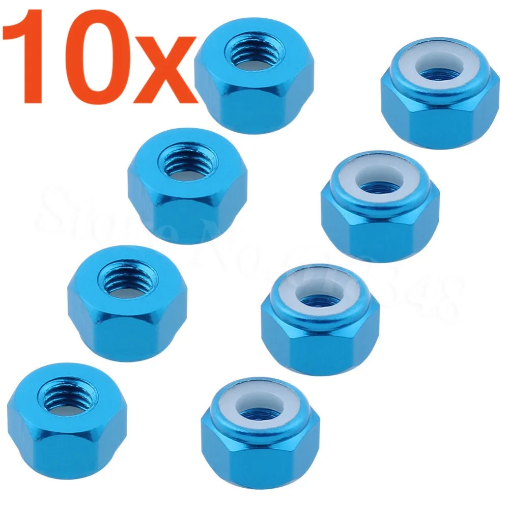 Wholesale 10Sets/Lot Aluminum Nylon Wheel Lock Nut M3 02102 110th