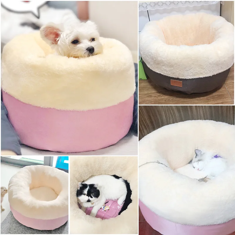 

Warm Dog Kennel Cozy Cat Litter Nest Bed Deep Sleeping Samll Medium Dogs Chihuahua Basket Kitten Puppy Cave Cushion Hondenmand