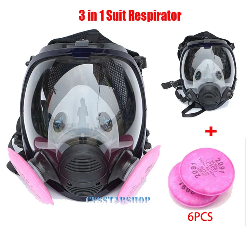 Goede 7 in 1 Pak Industrie Schilderen Spuiten Respirator Hetzelfde Voor 6800 Gas Masker Volledige Gezicht Gezichtsmasker Respirator