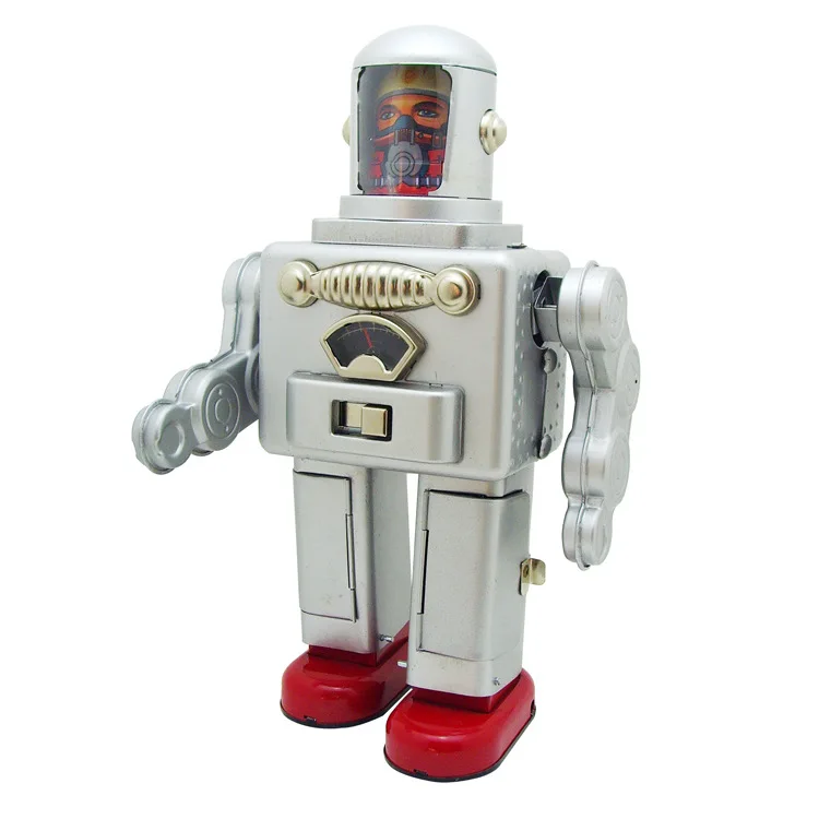 Retro Collection Tin toys mkd3 Children Metal Wind up Auto Space Robot Handmade Iron Mechanical Astro Boy Electric astronaut