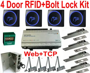 

4 Door Full Kit Turnkey Project configuration with 4 RFID Card readers+4 Electro Bolt Lock+4 Door Closer+1 UPS Power+Emergency b