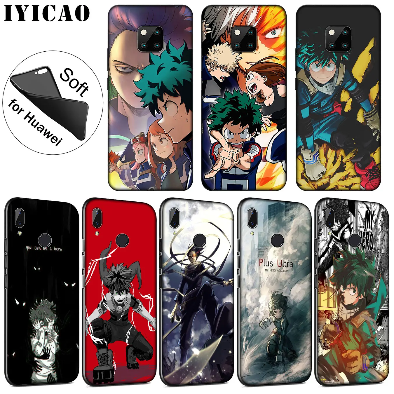

IYICAO Boku no My Hero Academia Soft Silicone Phone Case for Huawei Nova 3i 3 2i TPU Cases for Huawei Mate 20 10 Pro Lite Cover