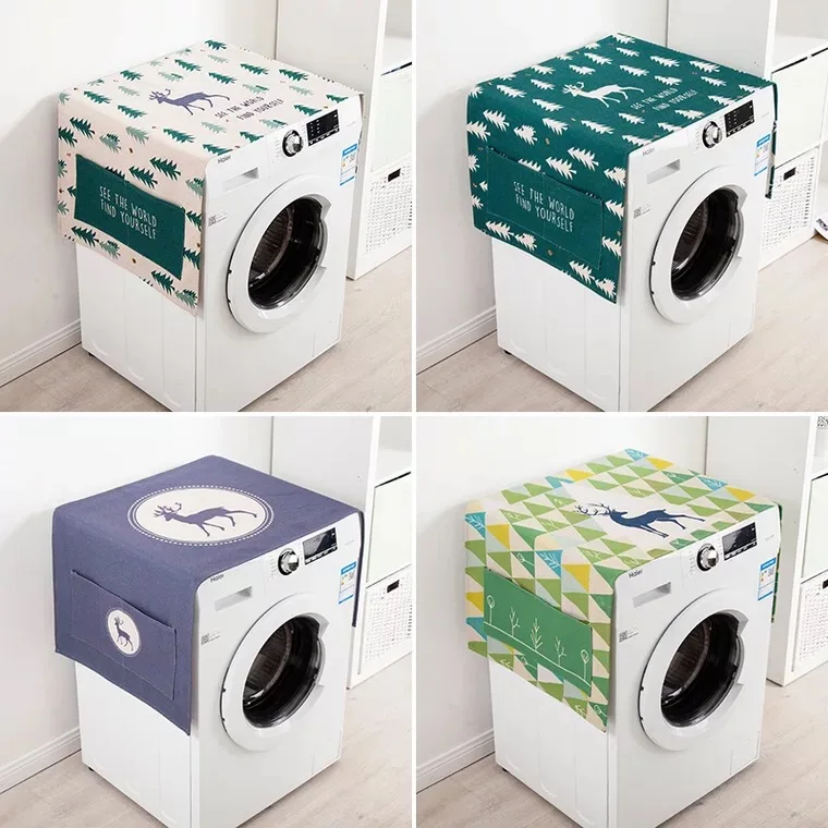 

Forest Elk Automatic Drum Washing Machine Cloth Dust Single Door Refrigerator Dust Cover Bedside Table Cover Towel Wholesale