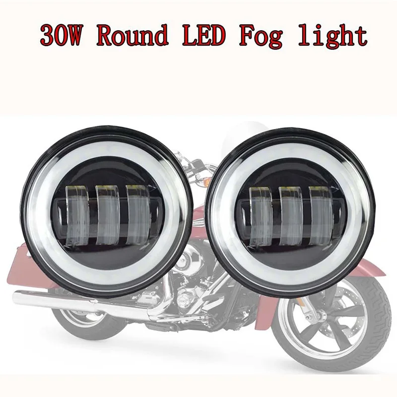 

4.5 Inch Halo Angel Eye LED Fog Light Passing Lamp For Harley Touring Electra Glide Heritage Softail Road King Street Glide