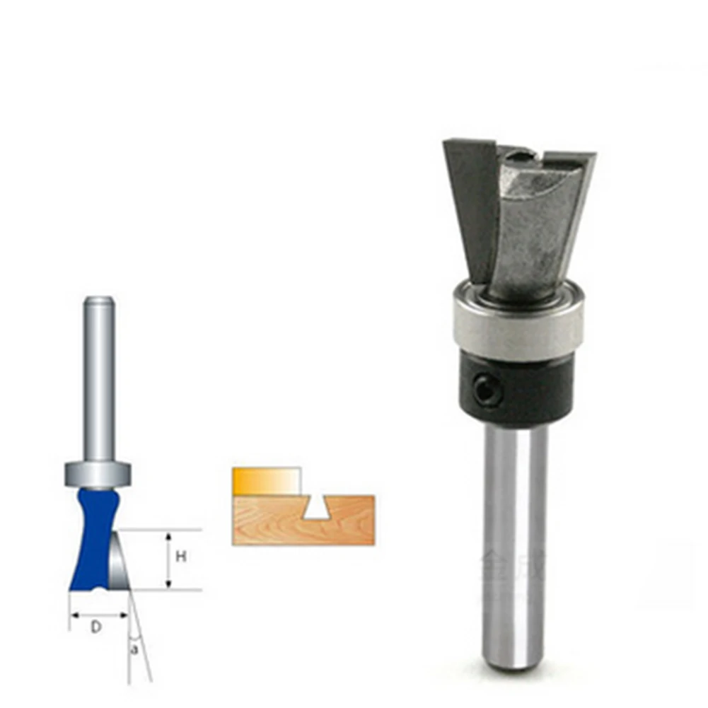 10 Degree 1/4" Carbide Dovetail Joint Router Bit with Bearing 1/4*1/2