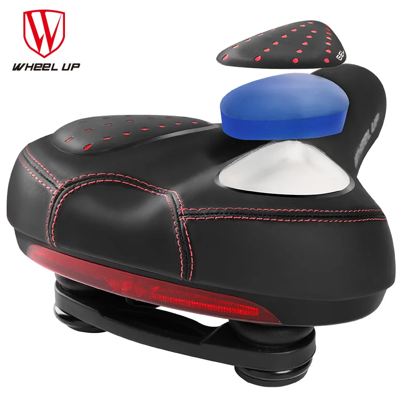 MTB Mountain Road Bike Bicycle Saddle For Men Elastic silicone Gel Taillight Saddle A font b