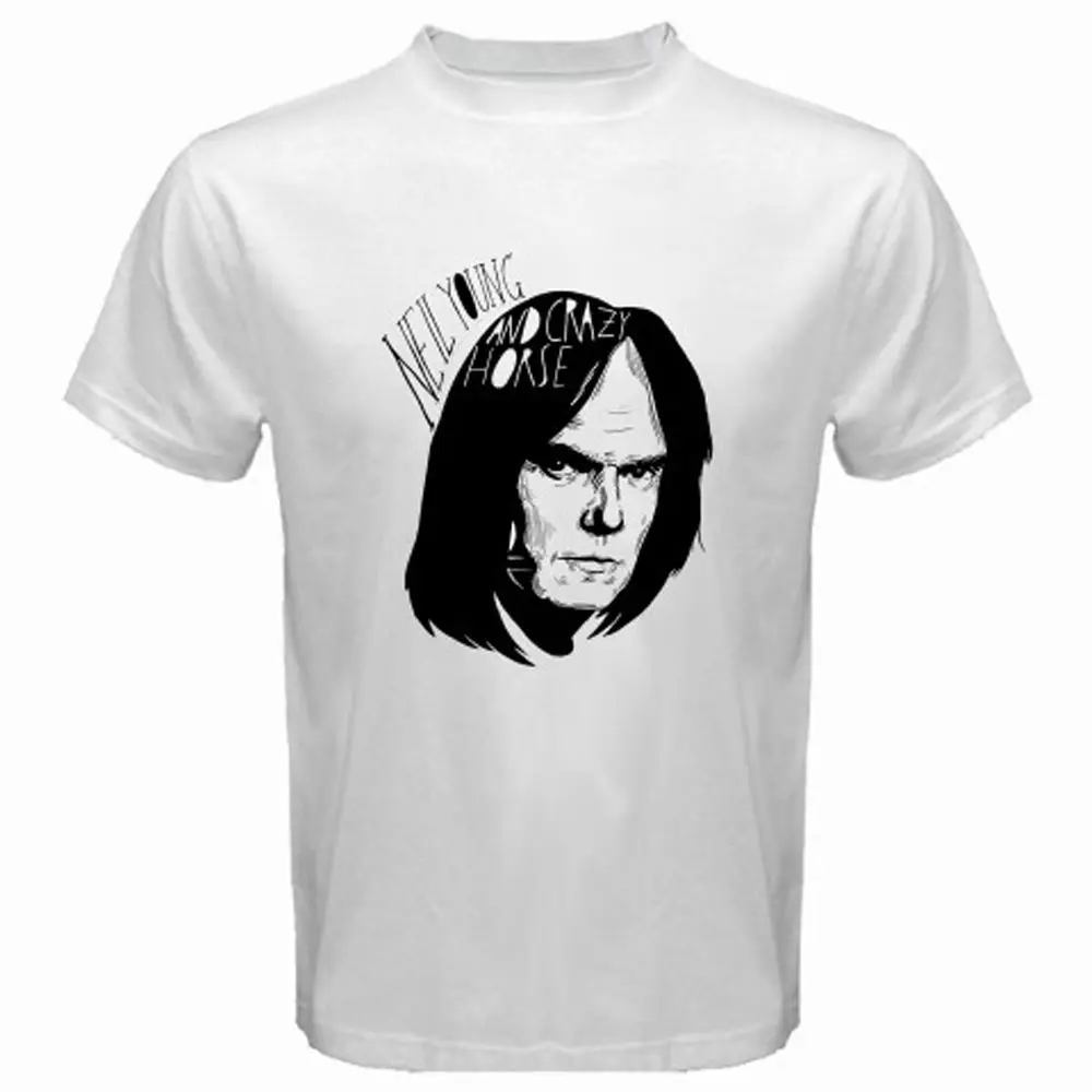 Новый Neil Young и Crazy Horse лицо Для мужчин белая футболка Размеры S к 3XL модные