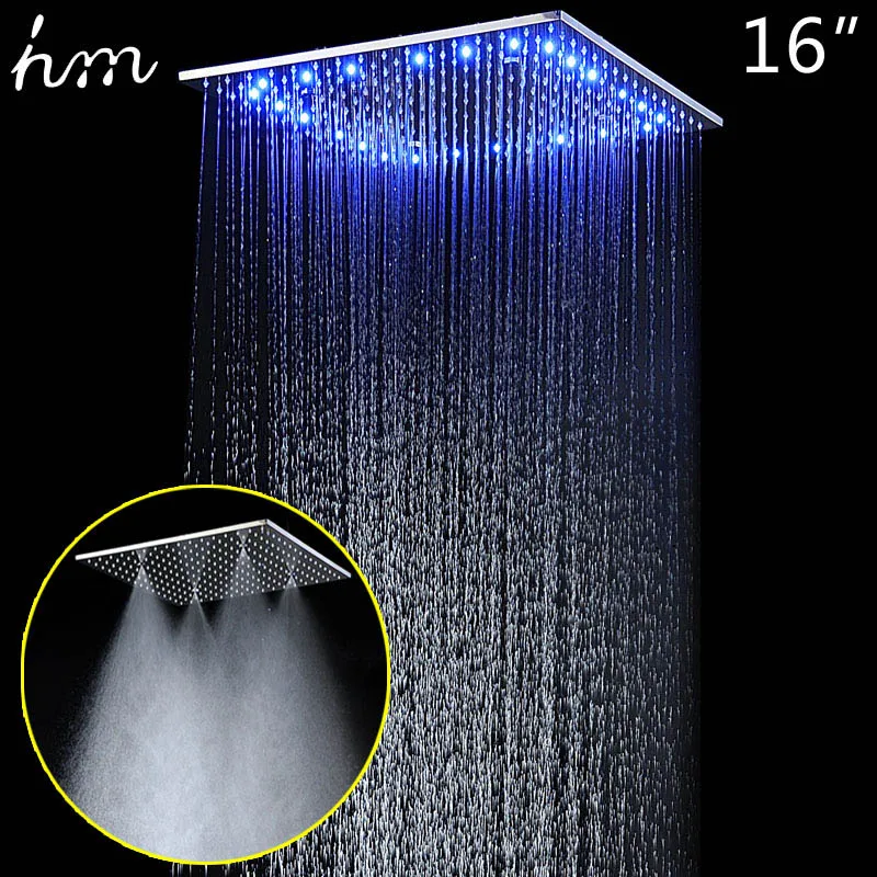 Hm 20 '' Многофункциональная светодиодная насадка для душа Rain Rain& SPA Mist Massage Light Shower - Цвет: BD018-1-16inch-led