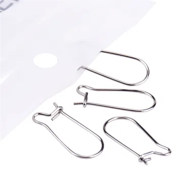 

20pcs 304 Stainless Steel Hoop Earrings Components Kidney Ear Wires for Jewelry Earring DIY Making 20x10mm, Pin: 0.7mm F80