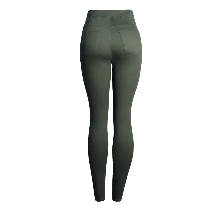 2018 fashion locomotive models Europe and the United States trend women's slim stretch thin high waist women's denim pencil pants elastic pants (7)