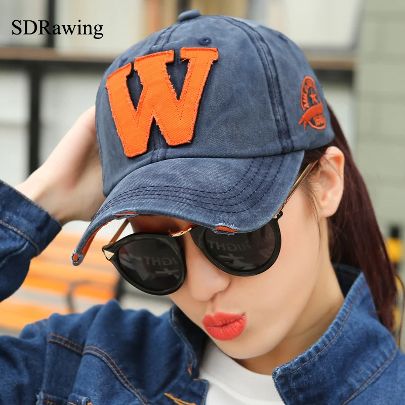 Buy Cotton Embroidery Letter W Baseball Cap Snapback
