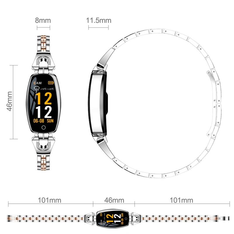 Смарт-браслет H8, женские Смарт-часы, измеритель артериального давления, пульсометр, фитнес-браслет, трекер для Xiaomi, Apple Phone, умный Браслет