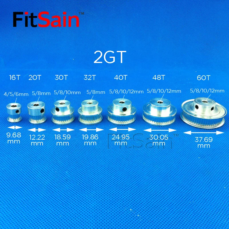 FitSain-2GT 20 т зубы Ширина 6 мм Шкив алюминиевого сплава центровым отверстием 3/3. 17/4/5/6/6,35/8 мм Передаточное отношение диск синхронное колесо
