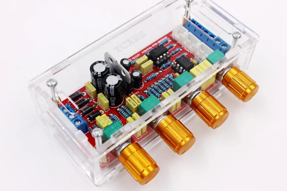 

NE5532 OP-AMP HIFI Amplifier Preamplifier Volume Tone EQ Control Board DIY kits or finished product Transparent shell