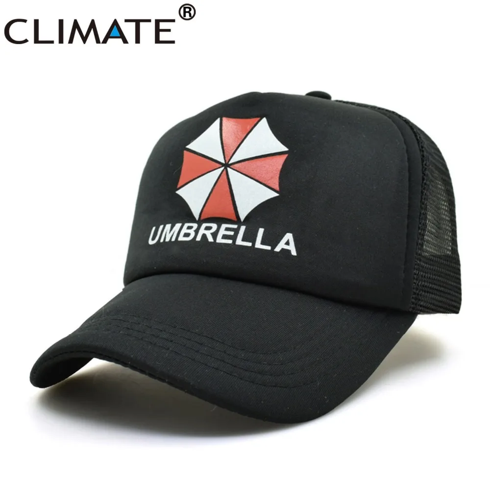 

CLIMATE Umbrella Corporation Cap Summer Cool Black Trucker Cap Summer Cool Baseball Caps Hats Adjustable for Men Women