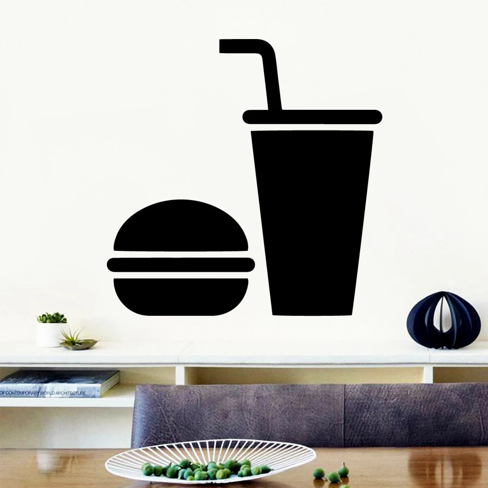3D hamburger Waterproof Wall Stickers Home Decor vinyl Stickers Art Decals