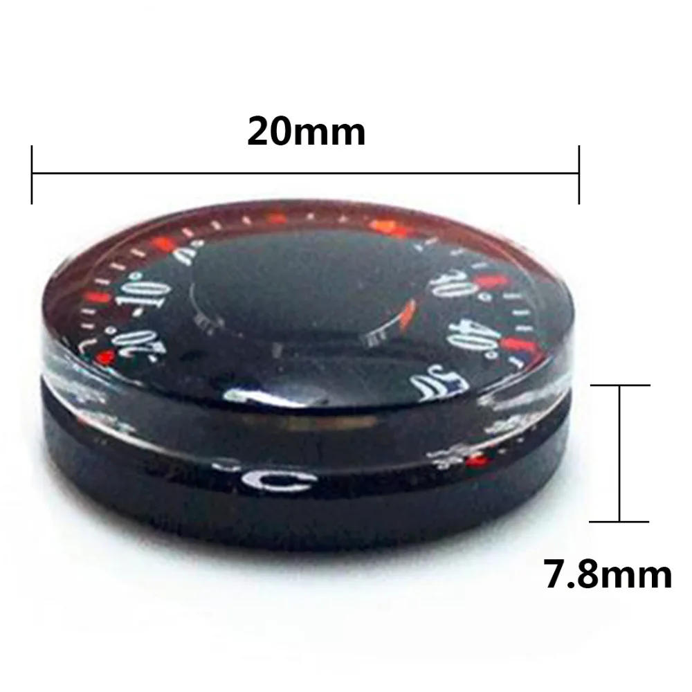 Диаметр 20 мм пластиковый круглый мини-термометр Мини-спиртовой круговой термограф Цельсия гидротермограф