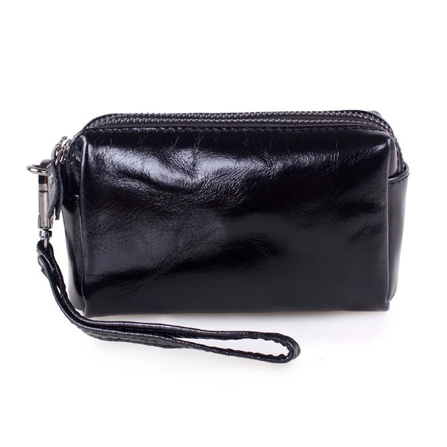 genuine leather cosmetic bag Female travel toiletry bag ...