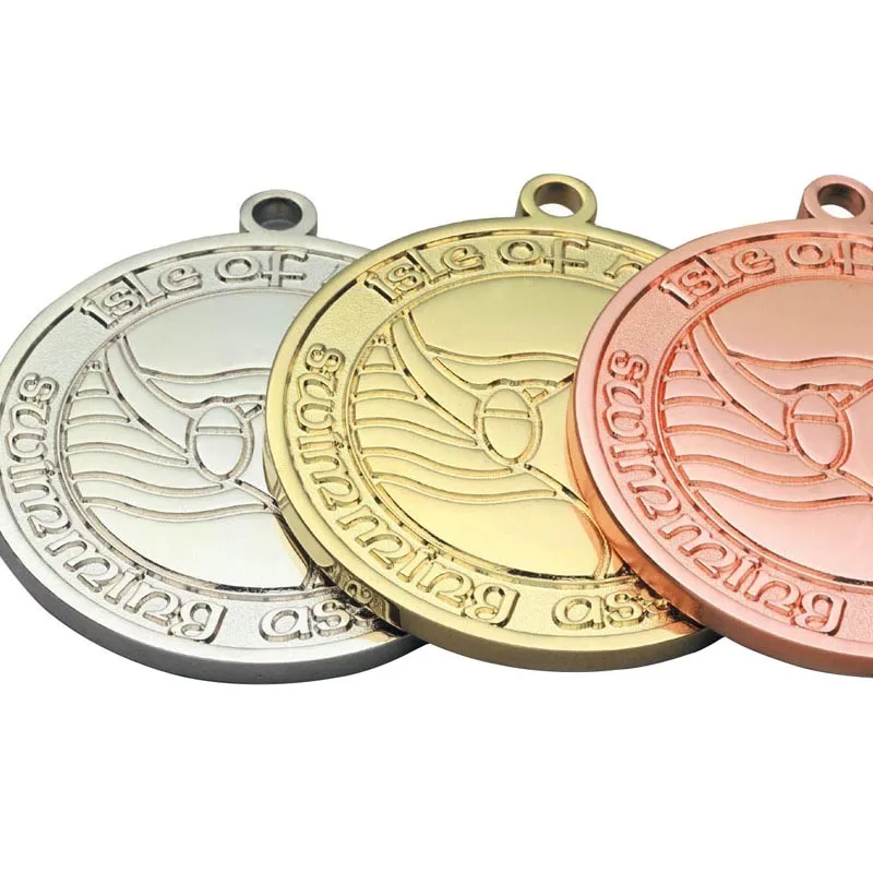 

Custom Gold Silver Bronze Award Sport Medal with Ribbon