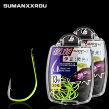 30 шт./компл. светящийся ночной крючок с веревкой для рыбалки океан углеродистая сталь рыболовные крючки, карповый крючок оборудование для прикорма аксессуары крюк YG24