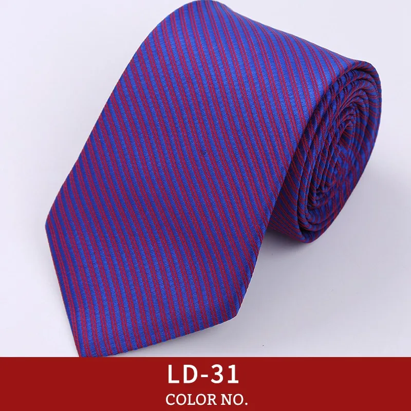 Мужской деловой официальный Свадебный галстук Модная рубашка аксессуары Мужская официальная одежда галстук для делового костюма 8 см Полосатый галстук - Цвет: LD-31
