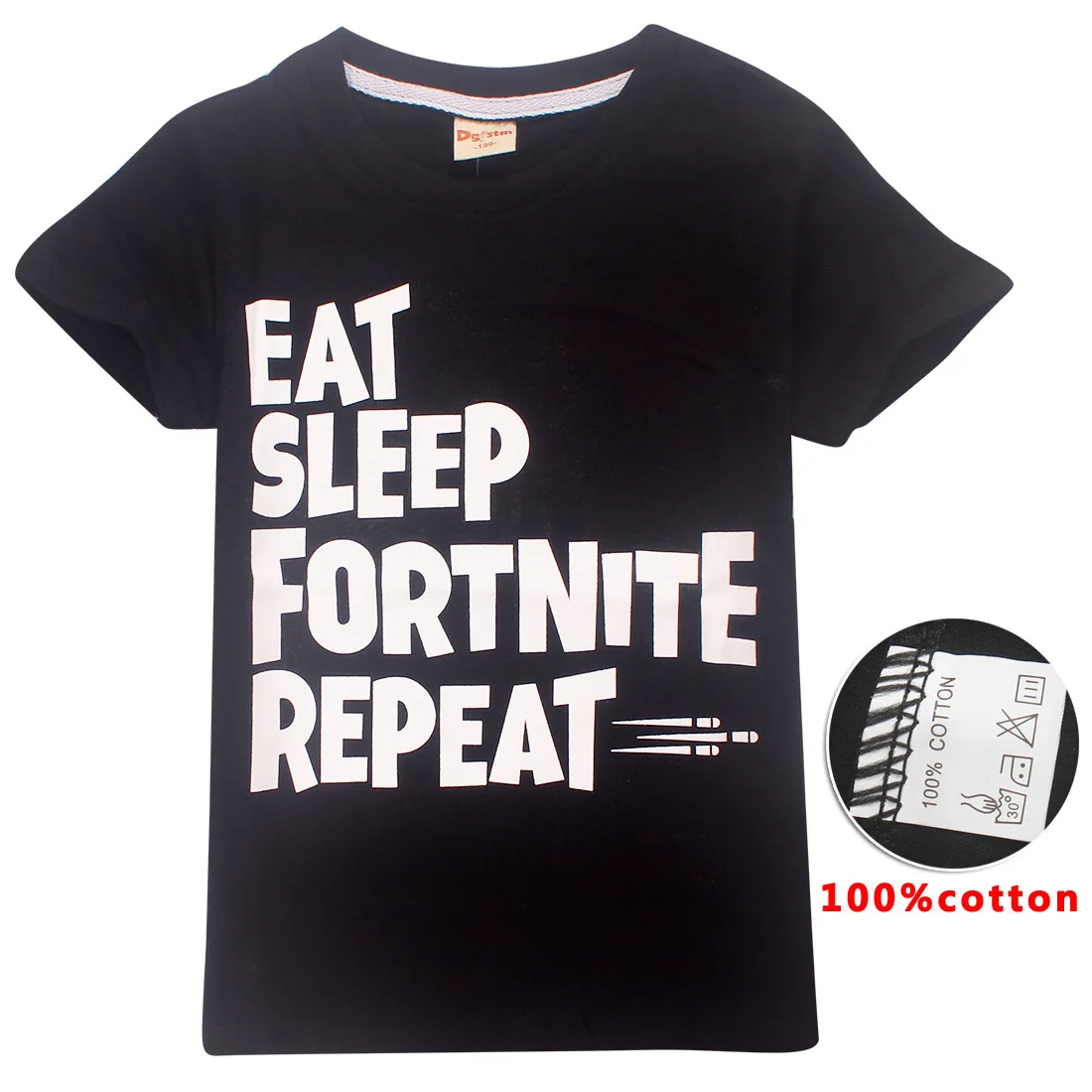 New Hip Hop Skeleton fortinet Kids T-Shirt Punk Black Shirts Children Boys Girls Minecraft Teens T Shirts Toddler Summer Clothes