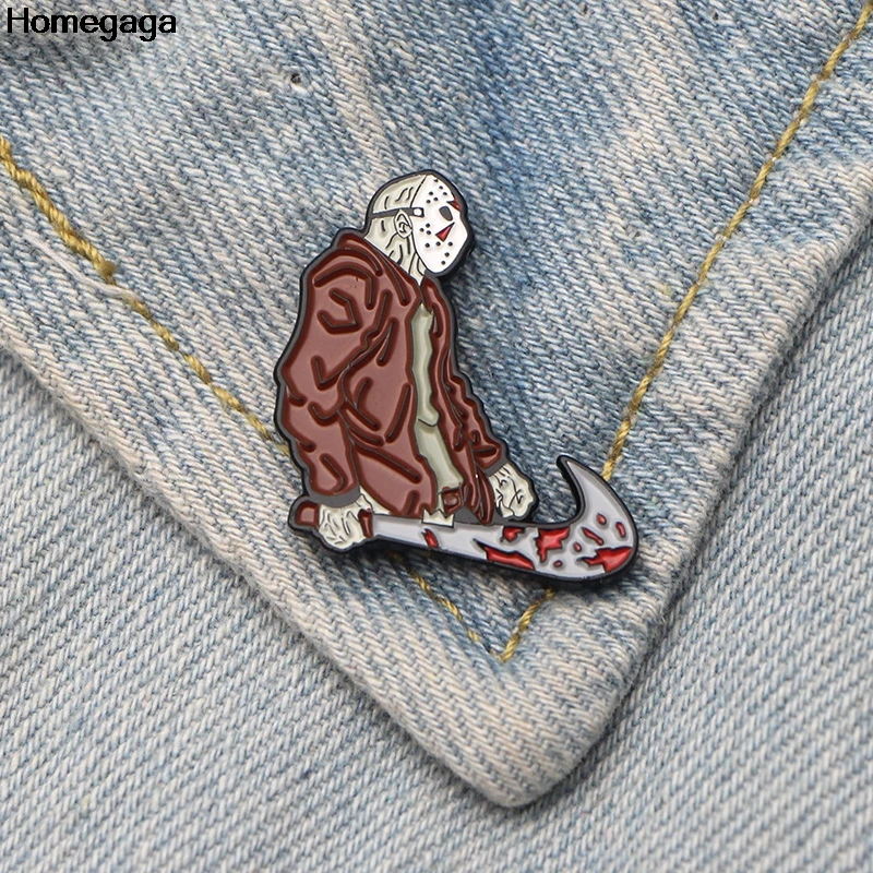 

Homegaga Friday the 13th Zinc alloy tie pins badges para shirt bag clothes cap backpack shoes brooches badges decorations D2030