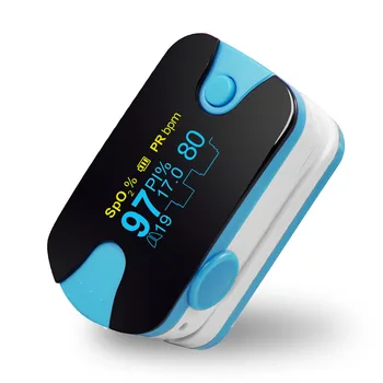 

Color OLED Finger Pulse Oximeter 4 Parameter SPO2 PR PI Respiration Rate & Respiratory Waveform Monitor Blue