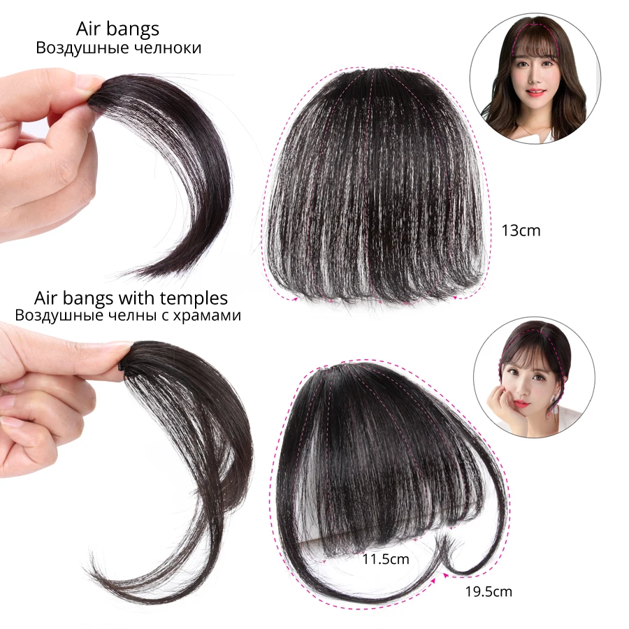 Alileader Fake Long Blunt Bangs Hair Extension False Hair piece Natural Fake Hair Bangs for Women High Temperature Fiber