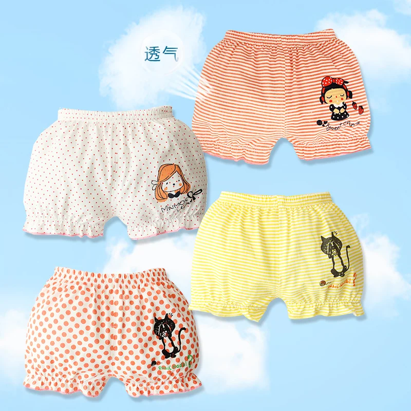 4 шт./лот Детские хлопковые шорты трусики для девочек милые детские трусики для девочек одежда для малышей - Цвет: As picture 3