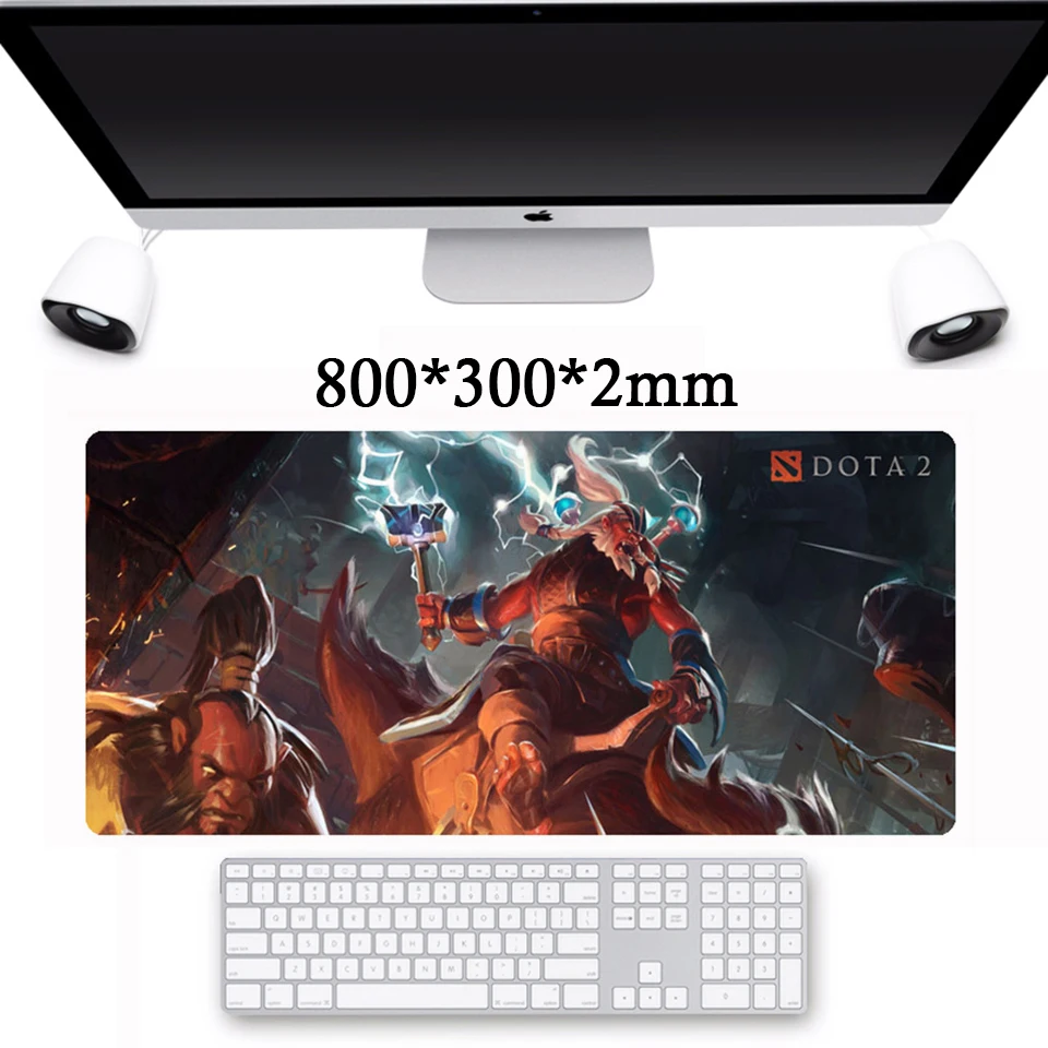 800x300x2 мм Большой нескользящий игровой коврик DOTA2 для мыши Lockedge натуральный