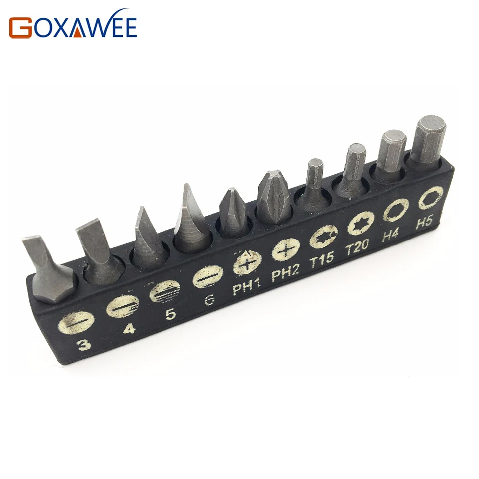

GOWAWEE 10pcs 1/4" Hex Shank Mini Magnetic Screwdriver Set Bit Cordless Electric Screwdriver Head Hex Screwdriver Bits Tools