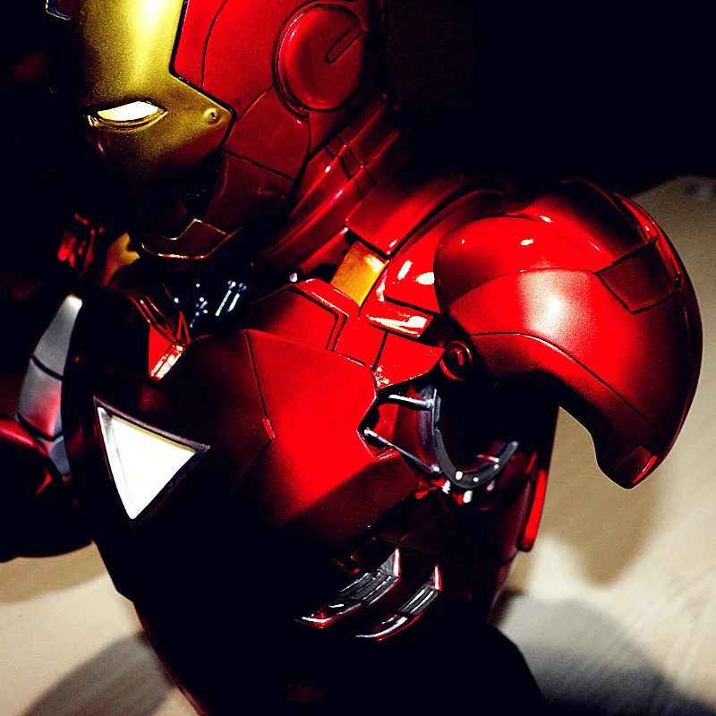 41CM Avenger Bust 1/2 Iron Man MK6 Bust Statue Tony Stark DC Comics Desktop Decoration Office PVC C