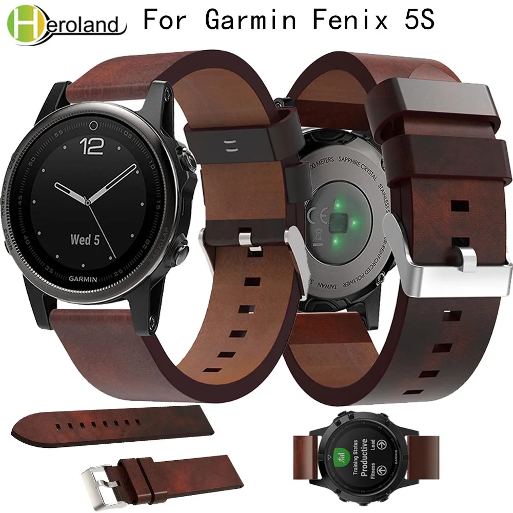 20 мм роскошные кожаные ремешки для часов для Garmin Fenix 5S ремешок на запястье умный Спорт для женщин мужчин запястье пояса из натуральной кожи