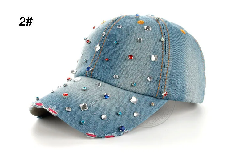 Высокое качество оптом и в розницу JoyMay шляпа Кепки Мода Досуг Стразы хлопок джинсовые кепки в горошек летние Бейсбол Кепки B229
