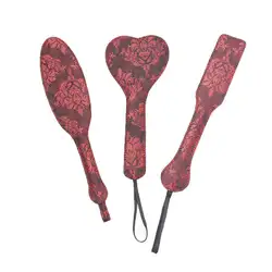 Садо эротические игрушки для взрослых Ретро красный цветочный узор ведомого весло Butt хлыст-фетиш порку секс кнут для Для женщин Для мужчин