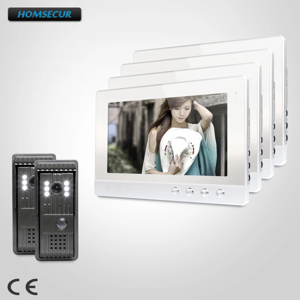 

HOMSECUR 10.1inch Video Door Entry Phone Call System with One Button Unlock for Apartment XC003+XM101-S