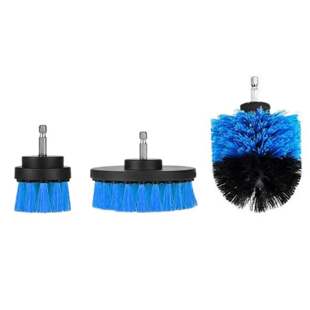 3 шт. набор электрической сверлильной щетки для затирки плитки, щетка для очистки, набор для автомобильных шин, ванной, ванной комнаты, набор кистей для чистки, 3 цвета - Цвет: Синий