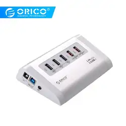 ORICO UH3C2-SV USB3.0 концентратор 5gbps высокой Скорость с Зарядное устройство для мобильного телефона Tablet ЕС Plug/US Plug-серебро